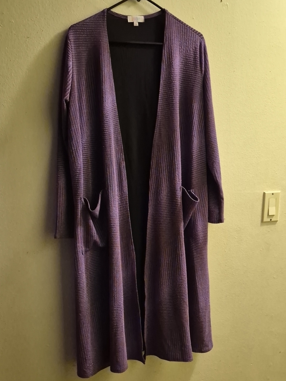 Purple Long Open Front Layer